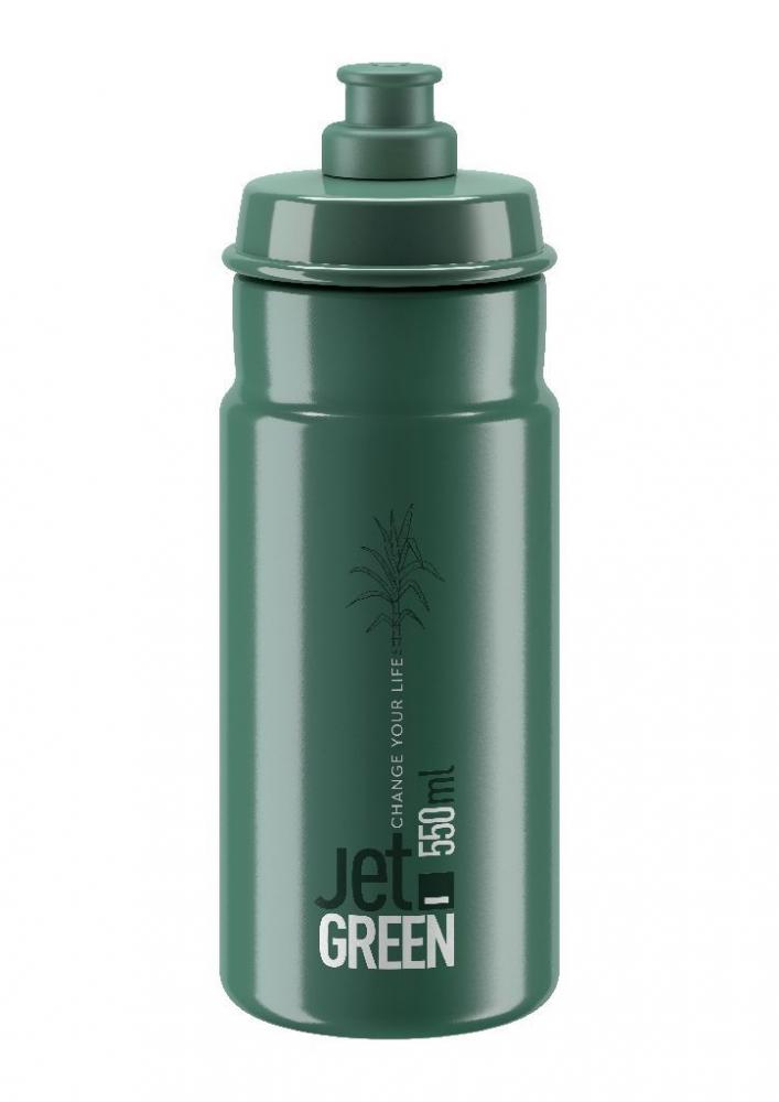 Trinkflasche Trinkflasche Jet Green Dunkelgrün Weißes Logo 550ml Biokunststoff