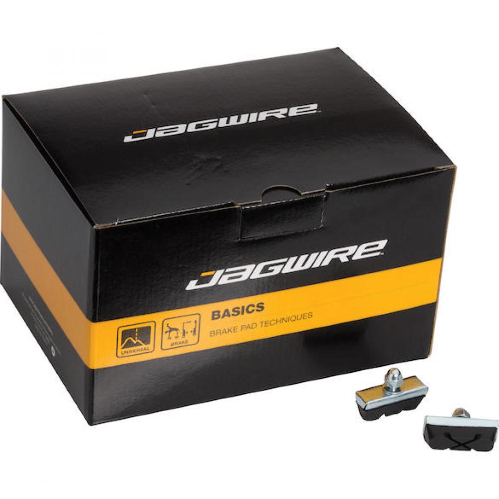 Jagwire Bremsschuhe Mountain Basic Standardgröße Schwarz/silber - zuverlässige Allwetter-Bremsleistung