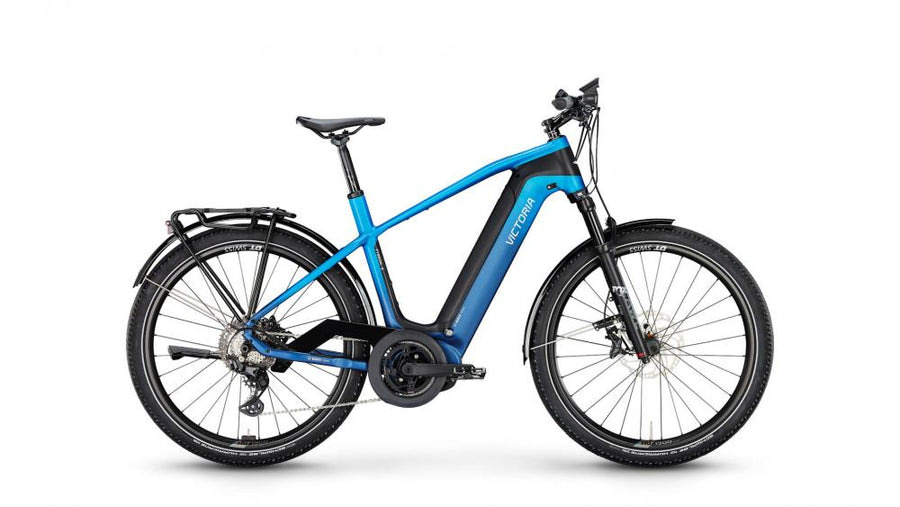 VICTORIA Elektro-SUV "FYBRON 6" (#1), Diamant, 27,5", far blue, 1x10-Gang SHIMANO "Deore", 53cm