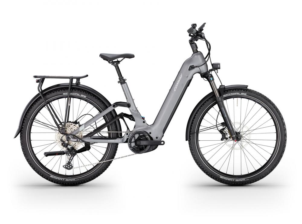 CONWAY Elektro-SUV "Cairon SUV FS 4.0 SE" (#1), Wave, 27", graphit grey matt, 12-Gang SHIMANO "Deore", 50 cm / LnnDas Elektro-SUV ist mit einem Bosch Performance Line CX Mittelmotor ausgestattet, der eine Motorleistung von 250 W liefert. Der Akku hat eine