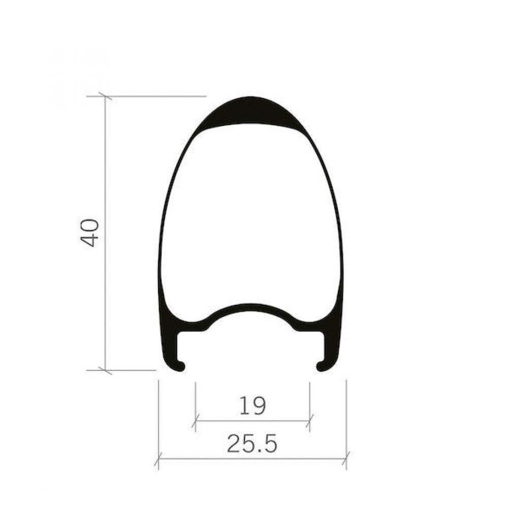 Vision Laufradsatz SC 40 RB Clincher 622x19 mm Schwarz - leichter Carbon-Disc-Laufradsatz