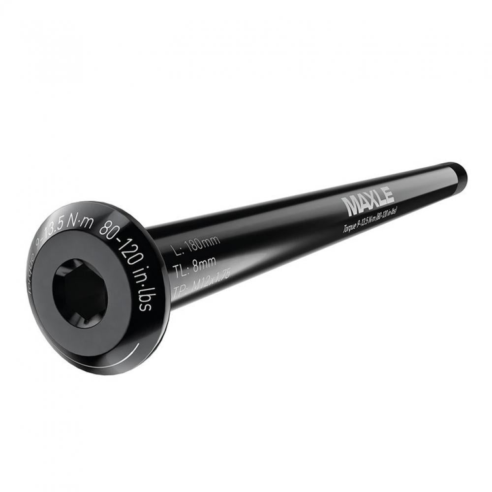 Schwarze SRAM Maxle Stealth Steckachse hinten M12x1.0 142x12mm für leichte, steife Fahrradverbindung.