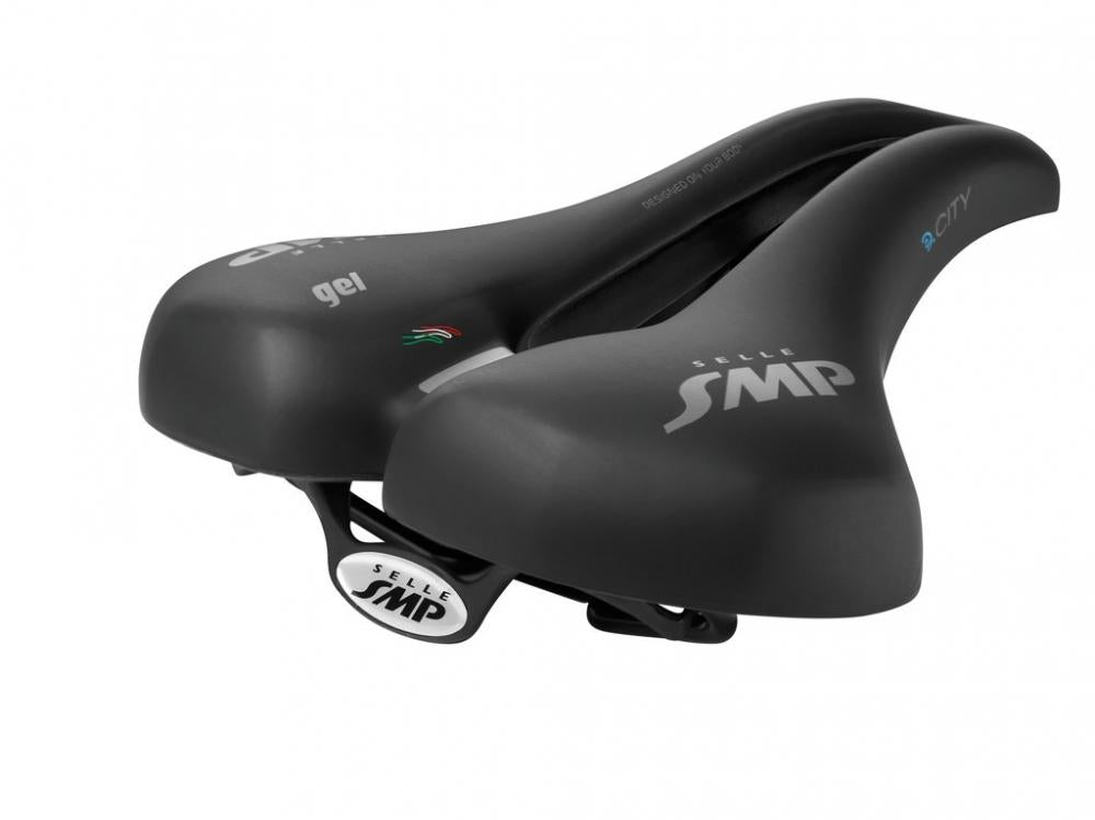 Selle SMP E-City Gel Sattel, ergonomischer City-Sattel für E-Bikes, mit Gel-Polsterung, breiter Sitzfläche, ideal für Unisex, schwarz, …