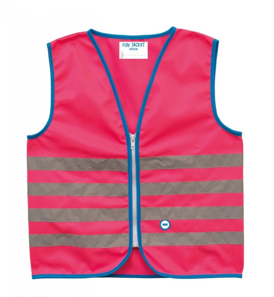 Wowow Sicherheitsweste Fun Jacket für Kinder pink mit Refl Streifen M