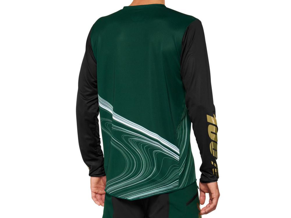 100% R-Core X LE Long Sleeve Jersey XL forest green - leichtes DH/Enduro-Trikot