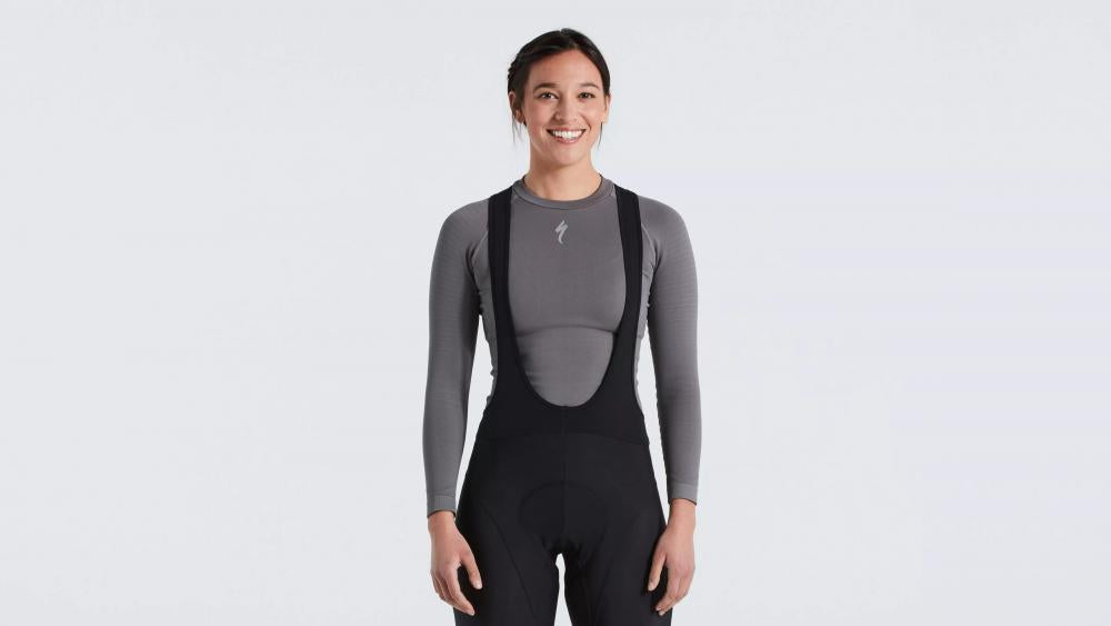SEAMLESS BASELAYER LS WMN GRY S/M - Nahtlose Damen Funktionsunterwäsche Langarm - Bekleidung