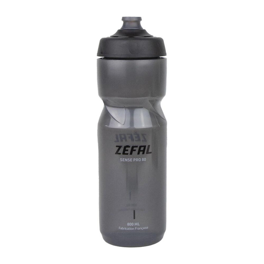 Zéfal Trinkflasche Sense Pro 800 Schwarz - auslaufsichere Sport-Trinkflasche für Fahrräder.