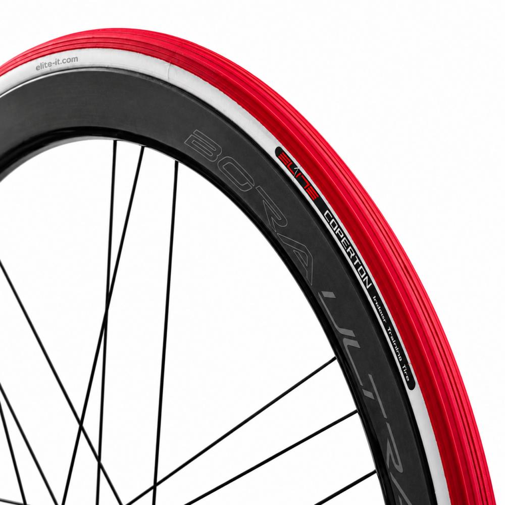 Coperton Rollentrainerreifen 700x25c Rot  Leiser Betrieb, Exzellente Wärmestreuung, Optimaler Grip, Verlängerte Lebensdauer Der Rolle
