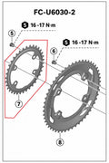 SHIMANO Kettenblatt FC-U6040-2 34Z 80mm 4-Loch, Größe 10 - präzise Schaltperformance