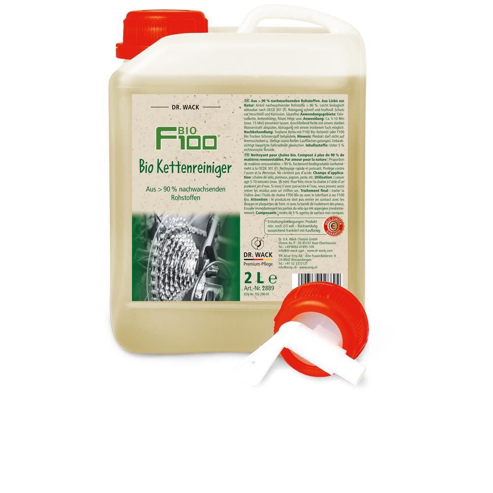 F100 BIO Kettenreiniger 2L - Kraftvolle biologisch abbaubare Kettenreinigung - Fahrradpflege