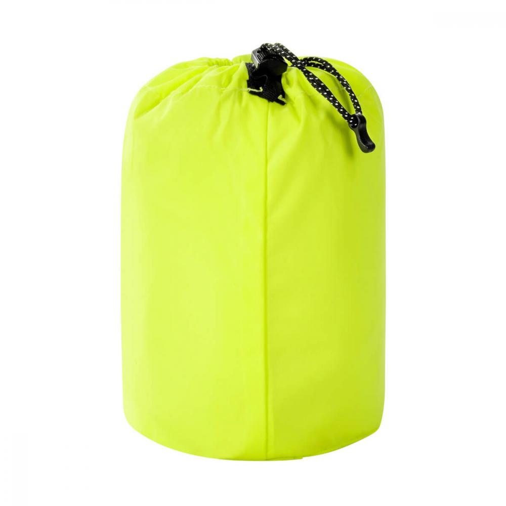 TATONKA Bike Poncho safety yellow Größe S - wasserdichter Fahrrad-Poncho aus recyceltem Polyester mit Sichtfenster, Reflektoren und Packbeutel