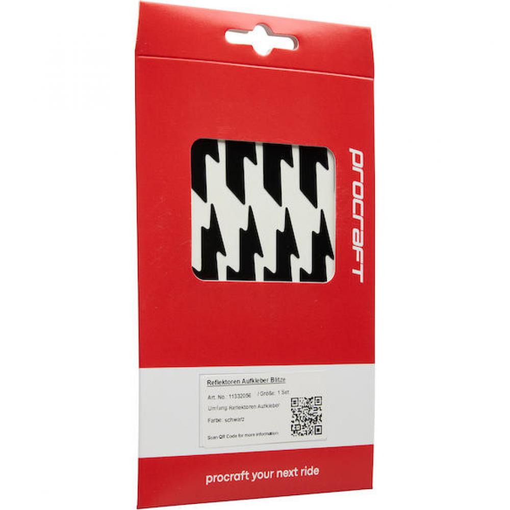 Procraft Reflektoren Sticker Set - Blitze Universal Schwarz - mehr Sichtbarkeit & Style