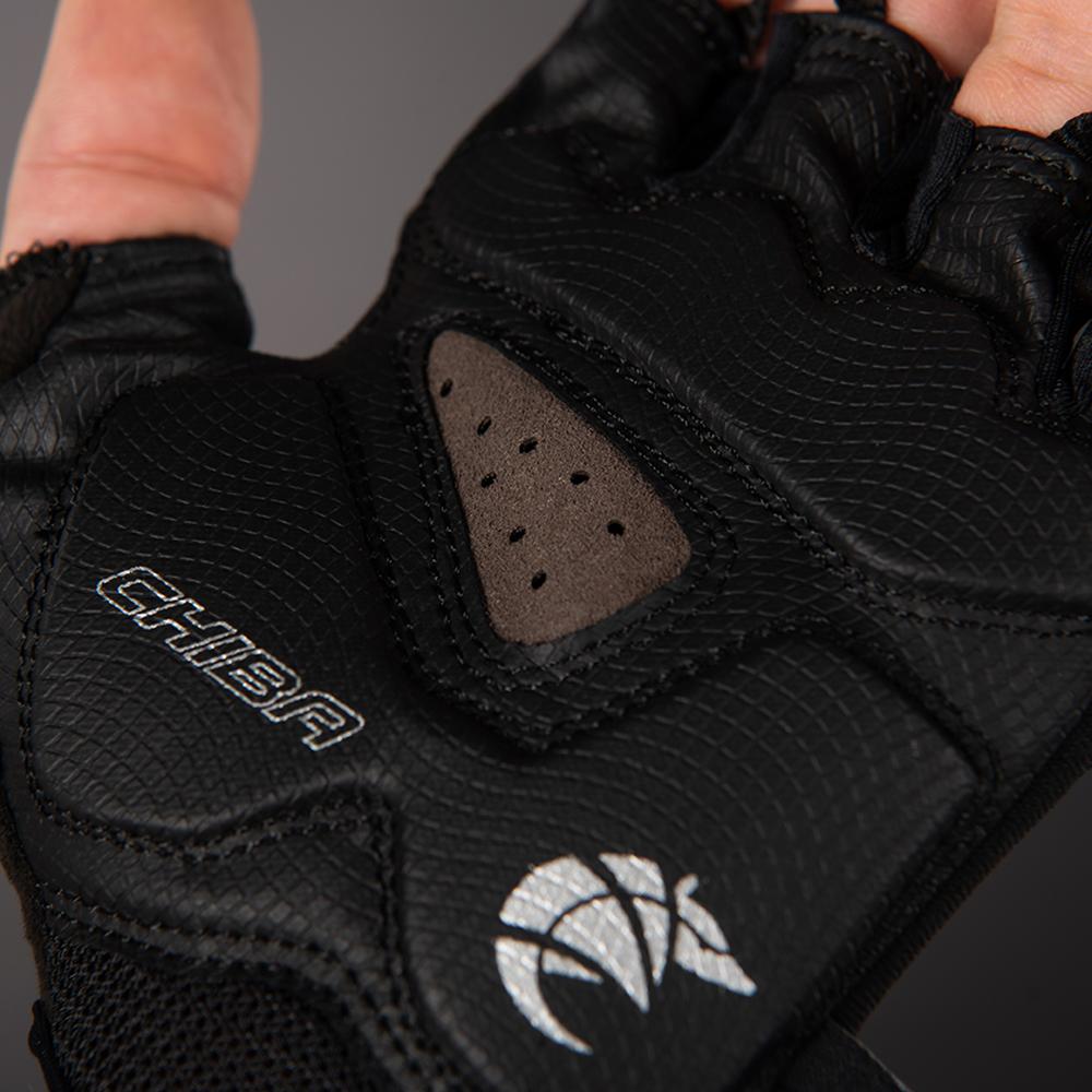 CHIBA Gel Premium - Radhandschuhe dunkelgrau, Größe M, mit Poron-Gelpolsterung