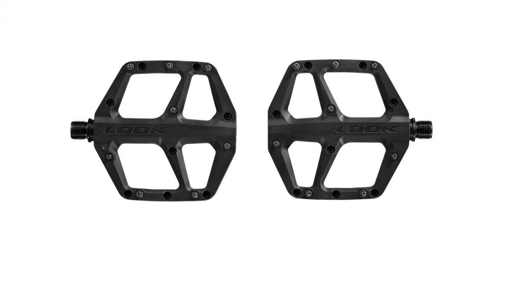 LOOK Plattformpedale Trail Fusion schwarz, Composite Körper, Chromoly-Achse, 8 austauschbare Pins pro Seite, 107 × 105 mm, 1 Paar
