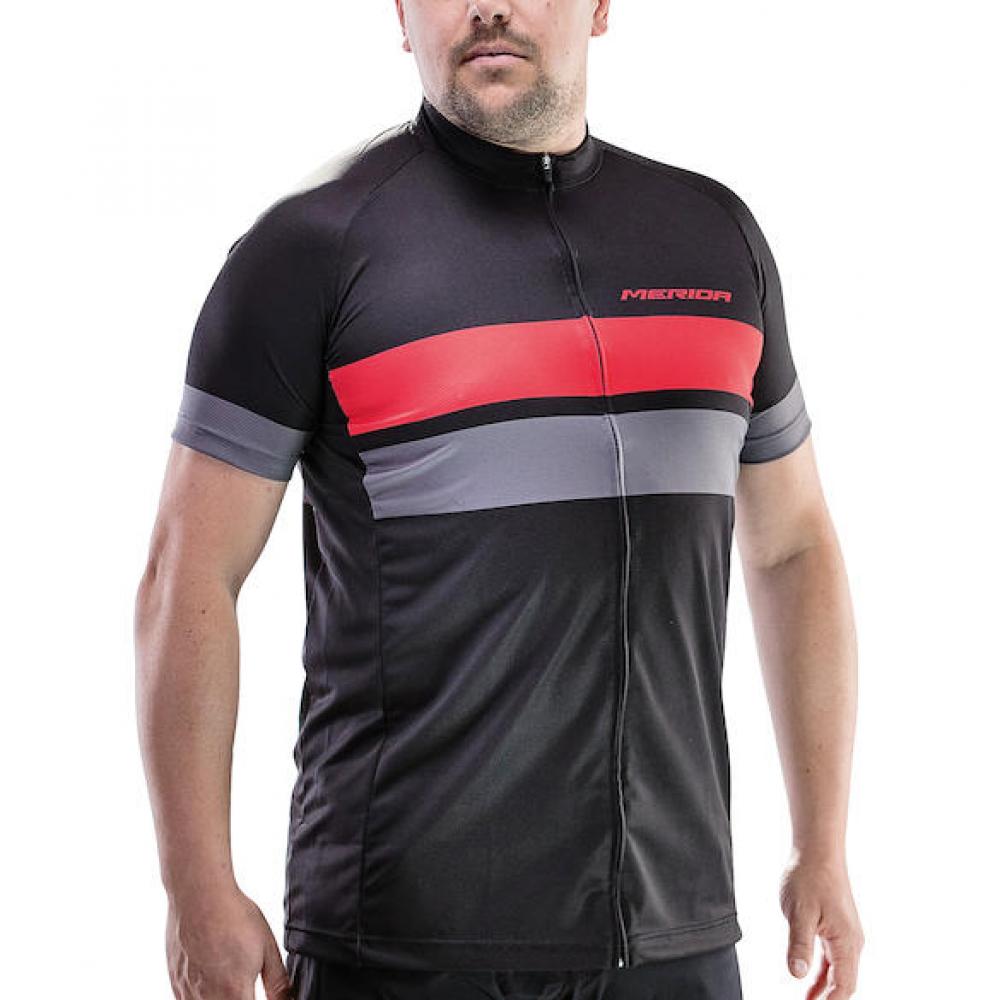 Merida Trikot ACTIVE STRIPE Herren schwarz/rot S Schwarz/rot - atmungsaktives Radtrikot