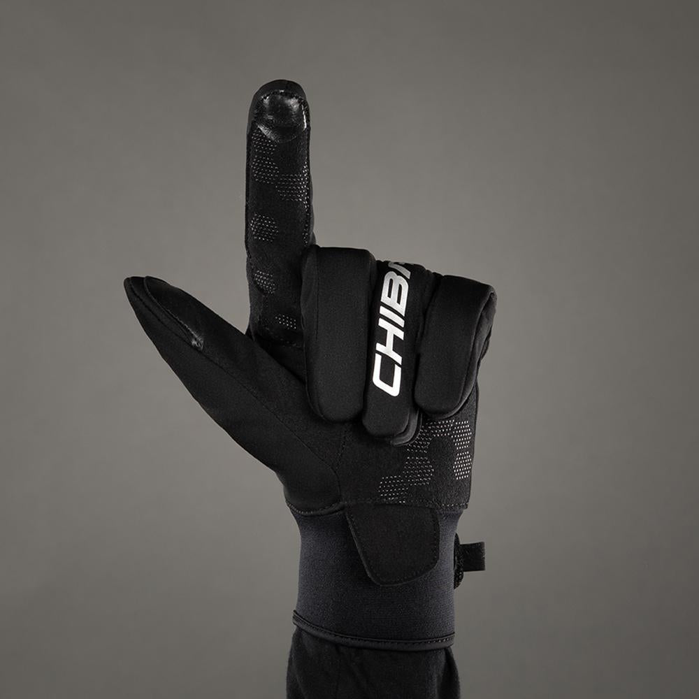 Chiba Classic Fahrradhandschuh Schwarz-Silber Gr. 3XL - atmungsaktiv, Gel-gepolstert, Klettverschluss, Frotteedaumen & Reflexelemente