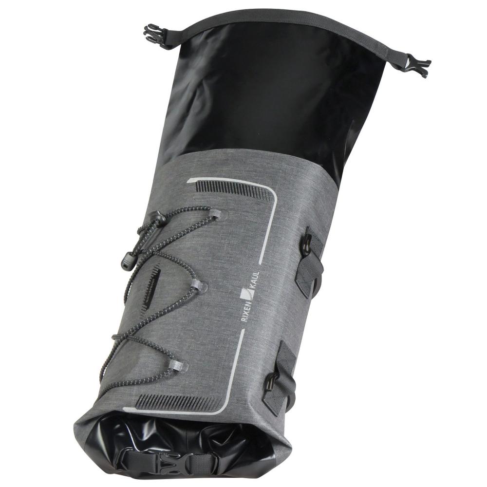 KLICKfix Lenkertasche Bikepack Waterproof grau Größe 18x36x18 cm ohne Lenkeradapter 12 ltr.