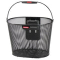 Klickfix Fahrradkorb Oval Plus schwarz aus feinmaschigem Draht mit Tragebügel, 25x36x27 cm, ohne Adapter.