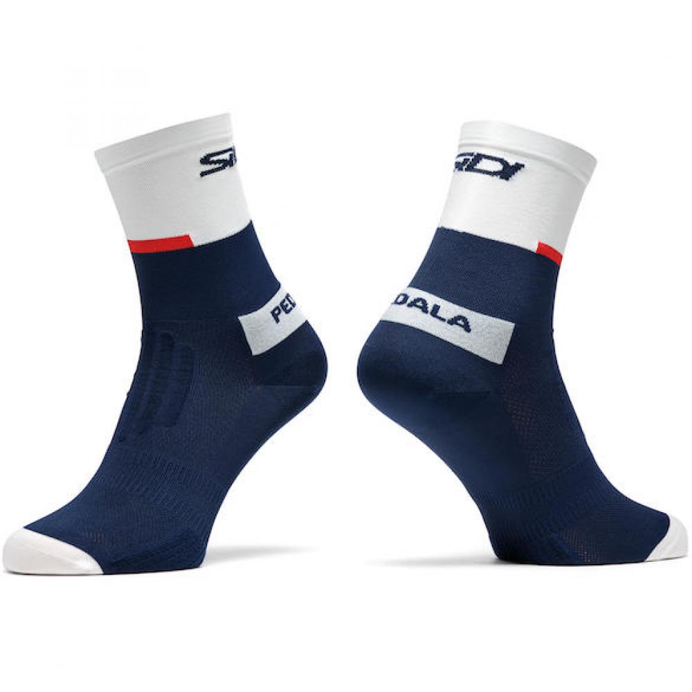 Sidi Socken Neo white/blue 44-46 Weiß/blau - atmungsaktive Radsocken mit Geruchskontrolle