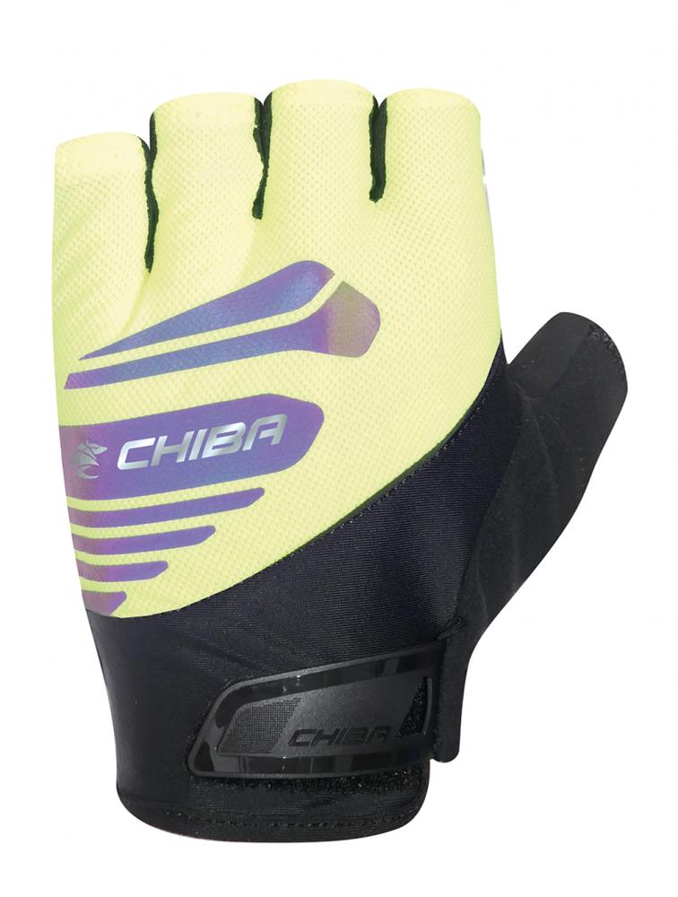 CHIBA Air Plus Reflex - Radhandschuhe S neongelb, gepolstert & reflektierend