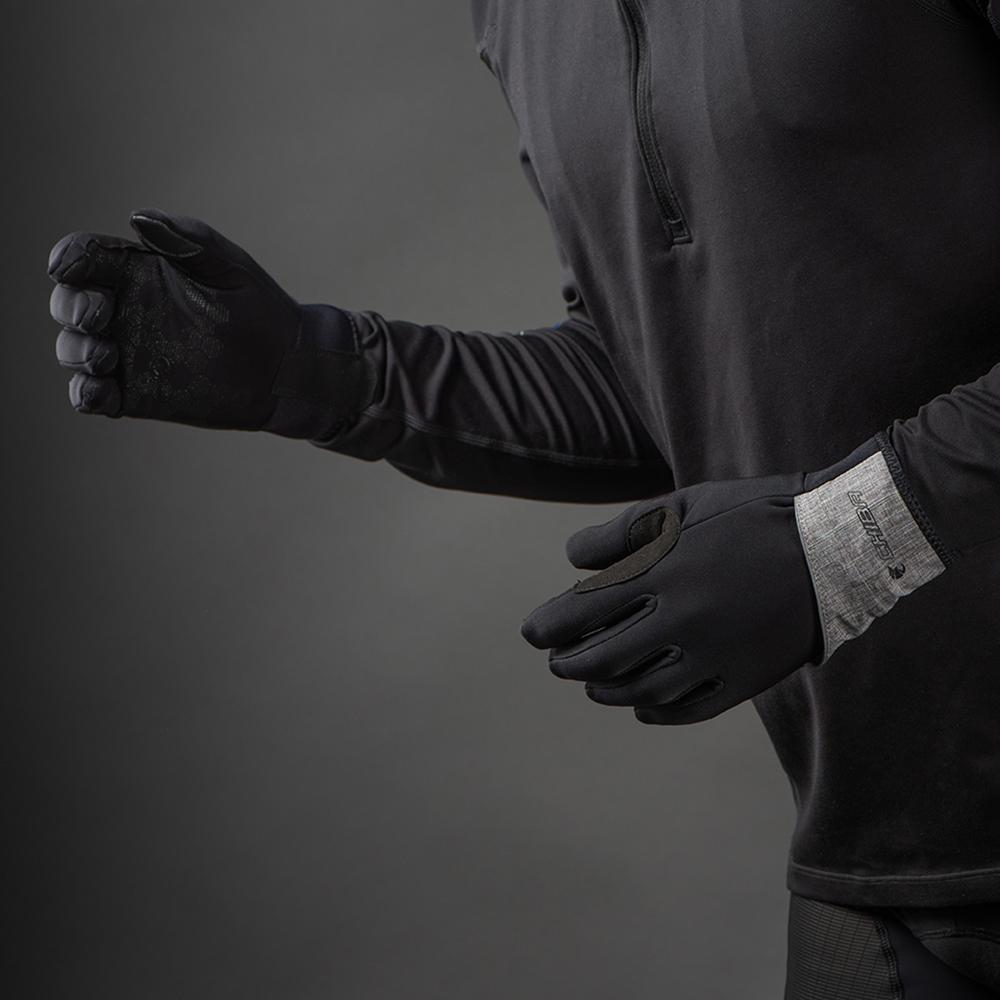 CHIBA Overflap Light - Radhandschuhe L hellgrau, wind- & wasserdicht, Thermofleece, Touchfinger
