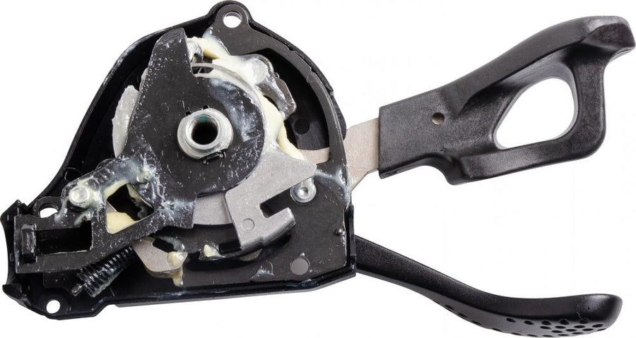 Shimano Schalthebel Rechts SL-M980 I-Spec 10-fach MTB: Innenansicht der gefetteten Mechanik.
