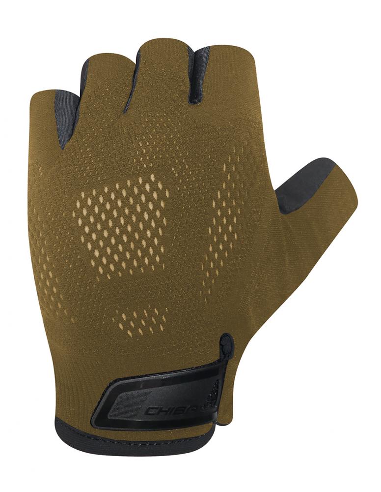 CHIBA BioXCell Road - Radhandschuhe kurz, L, olive, ergonomische Gelpolsterung