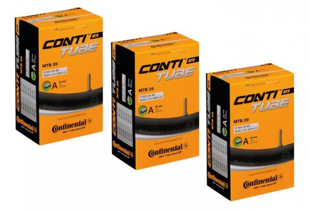 Continental Fahrradschlauch Set 3x MTB 28/29 Zoll, passend für 28/29x1.75-2.50, mit Autoventil (40 mm), langlebig, zuverlässig und pannensicher