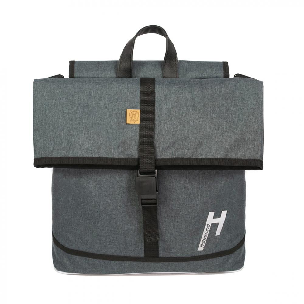Haberland Einzeltasche Melan I 4 nature anthrazit/reflex - nachhaltige Gepäckträgertasche neueste Version