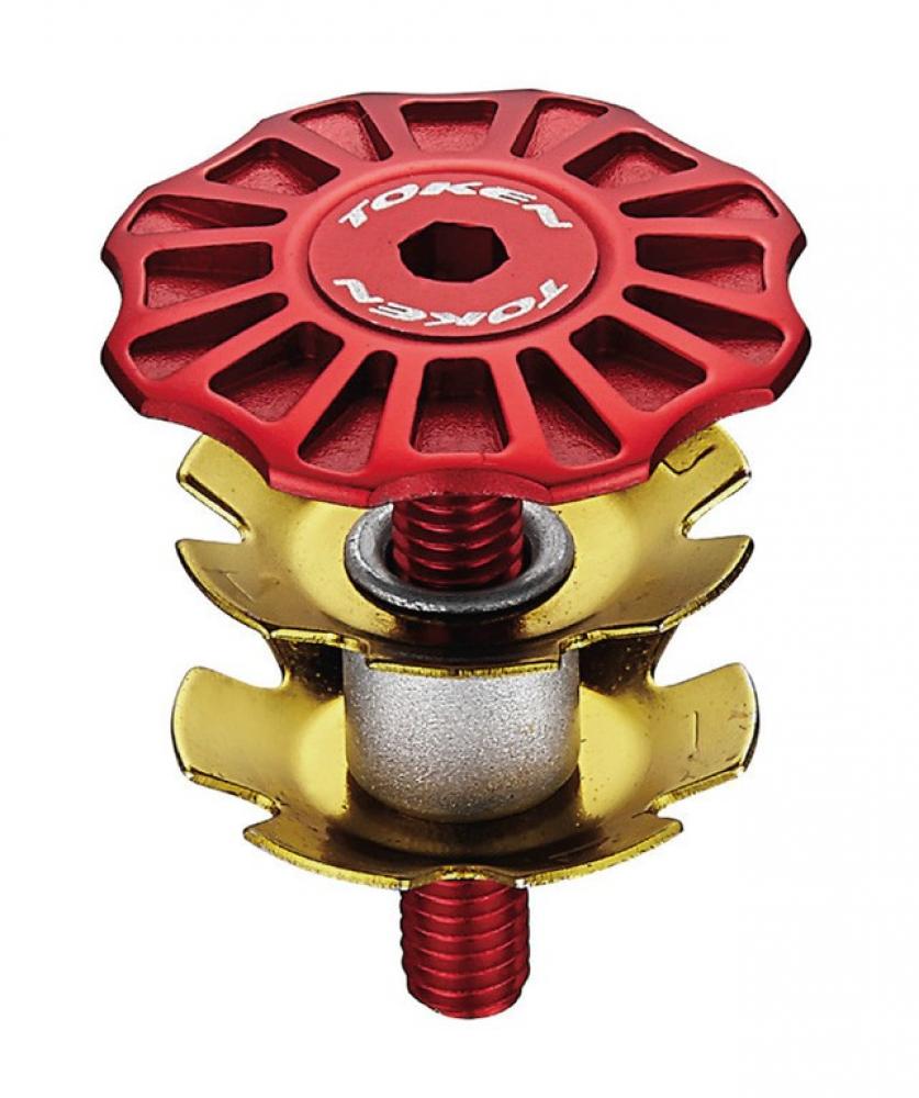 TOKEN A-Head Plug Arsenal Top Cap 1 1/8\" rot, CNC mit Kralle