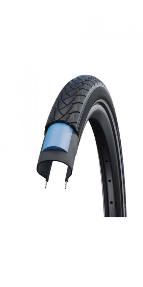 Schwalbe Marathon Plus 26x1.50 ADDIX SmartGuard Performance Line E-25 Fahrradreifen mit Schnittbild.