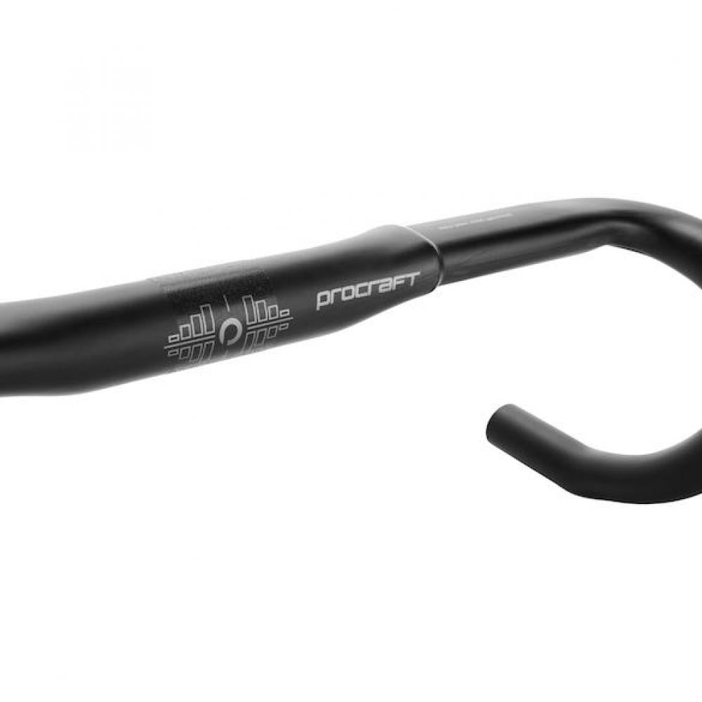 Procraft Lenker RR Ultimate 31,8 x 400 mm Schwarz - ergonomischer Carbon-Rennradlenker