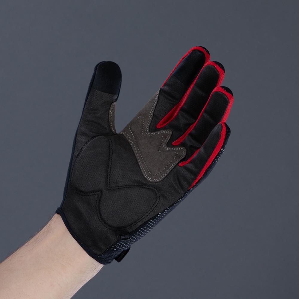CHIBA Gel Performer - Radhandschuhe kurzfinger, schwarz/rot, Größe M