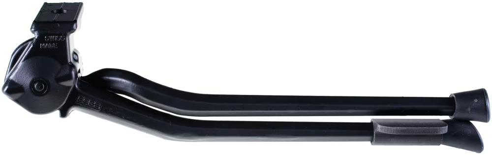 Zweibeinständer Twin 28 Zoll - Stabiler Fahrradständer Aus Aluminium-legierung Mit Ständerplattenmontage, Trittverbreiterung F24, Aluminium-lasche Und M10x55 Senkschraube, Bis 35 Kg Belastbar, Schwarz