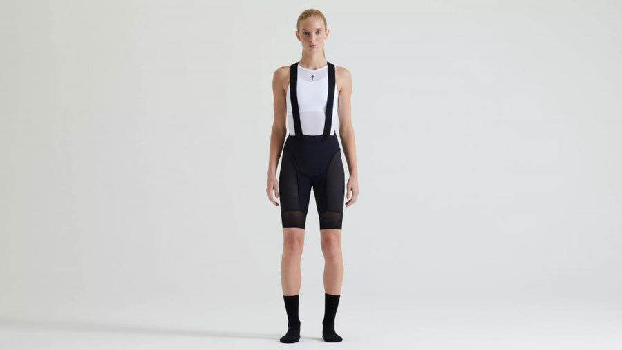 PRIME SWAT LINER BIB SHORT WMN BLK S - Damen Trägerhose mit Sitzpolster - Bibshort