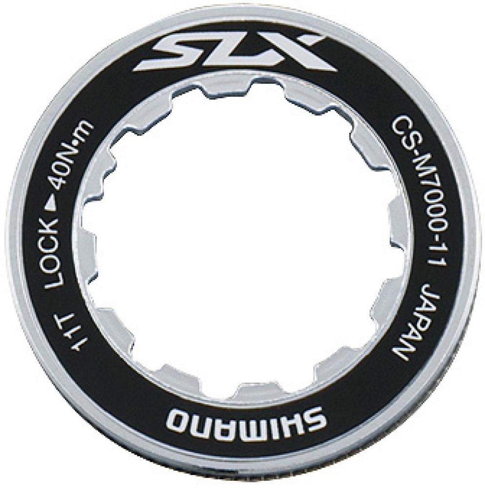 SHIMANO Verschlussring CS-M4100 für Kassette, silber-schwarz, mit 40Nm Drehmomentangabe.