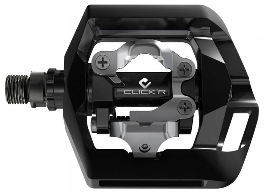 Schwarzes Shimano PD-T421 Kombipedal für Freizeit und Alltag mit Click'R-Bindung für einfaches Einklicken.