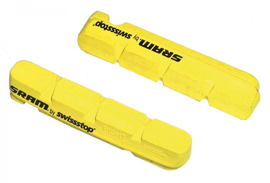 Gelbe SRAM by swissstop Rennrad Bremsbeläge für Rival, Force, RED und Shorty Ultimate.