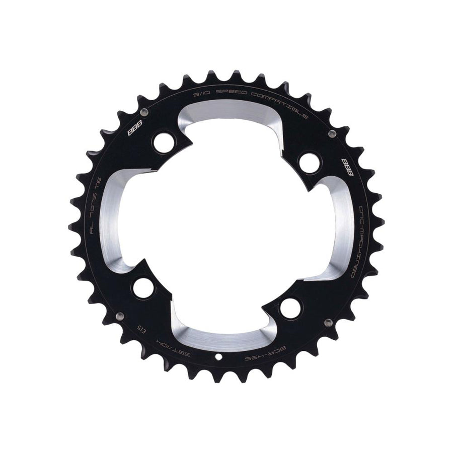 BBB Cycling BBB Kettenblatt MTB Gear comp. 38T/104mm anthrazit - präziser Antrieb für 3x10 MTB