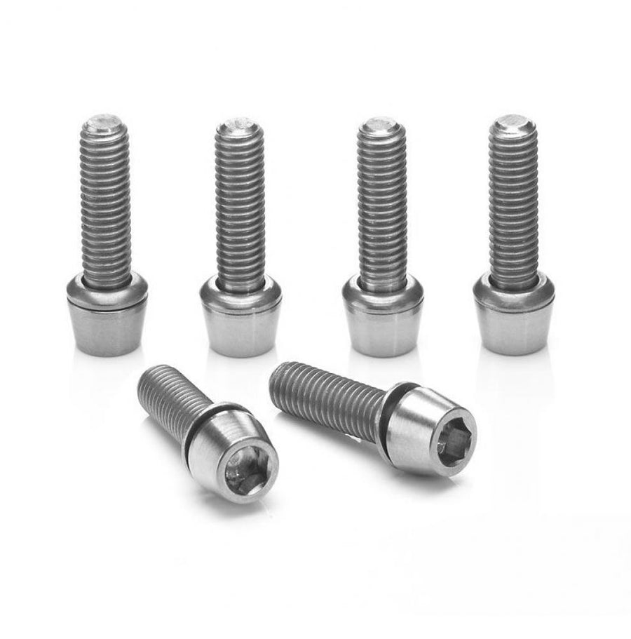 Ritchey Comp 4Axis Vorbauschrauben, 6 Stück, Edelstahl, Silber  Original-Ersatzschrauben für WCS 4Axis Vorbauten, konischer Kopf für Gewichtsersparnis