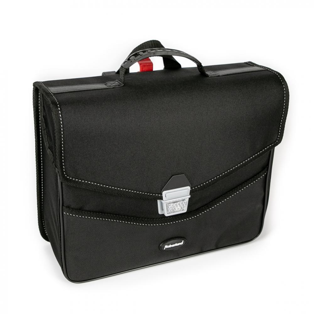 Haberland Einzeltasche 14l Comfort schwarz - stabile Gepäckträgertasche mit Kompaktschiene