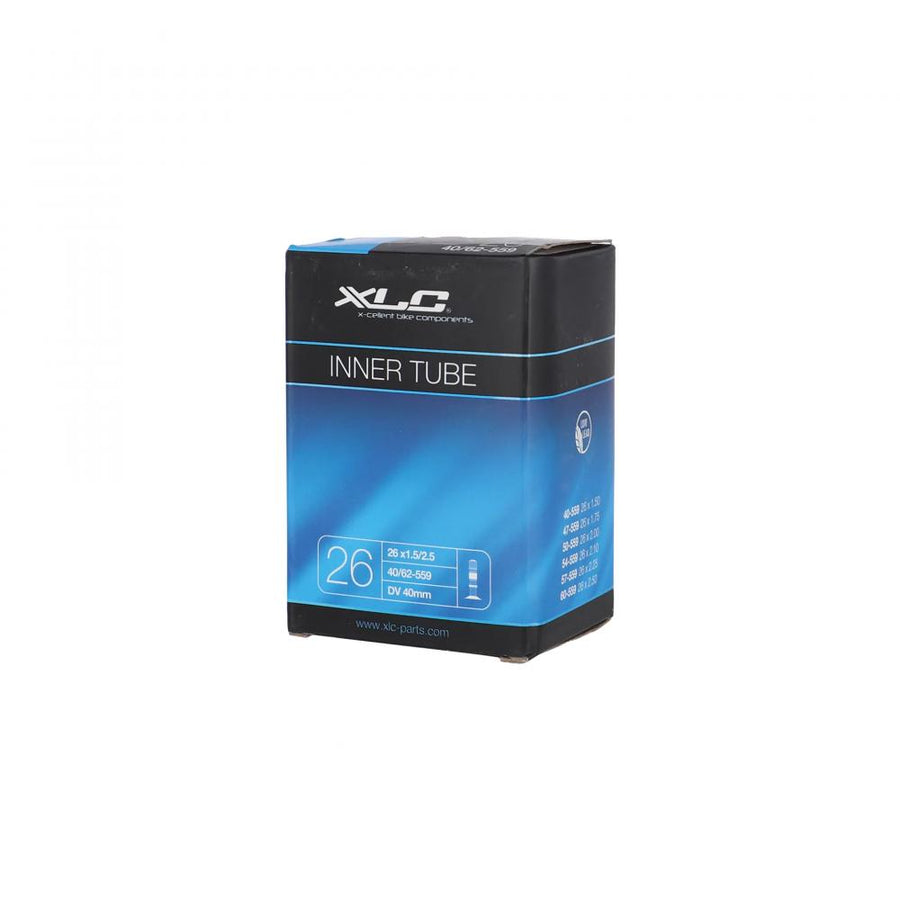XLC Fahrradschlauch 26\" DV 40 mm, Butyl, passend für 40/62-559, für MTB & Trekking, robust, luftdicht, 26 x 1.5-2.5 Zoll