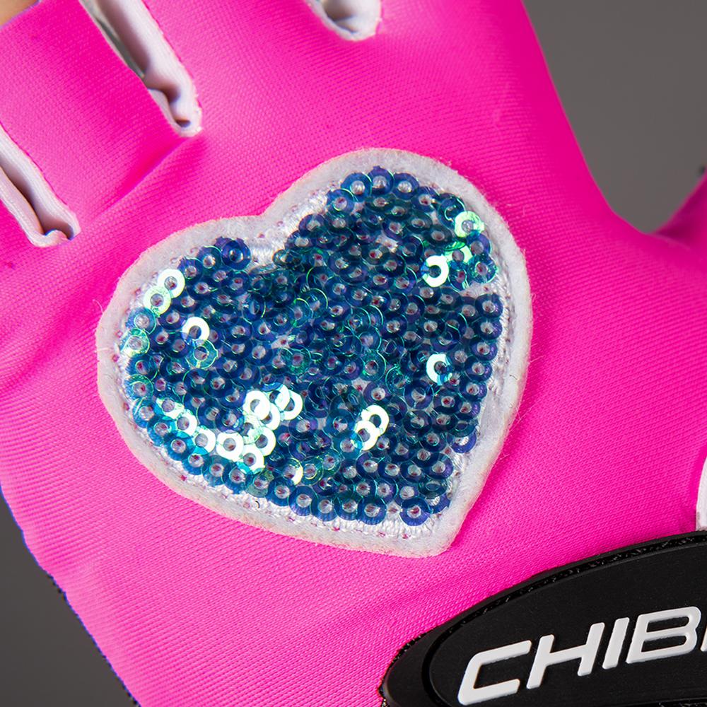 CHIBA Cool Kids - Kinder Radhandschuhe S neonpink, Griptec-Innenhand, atmungsaktiv
