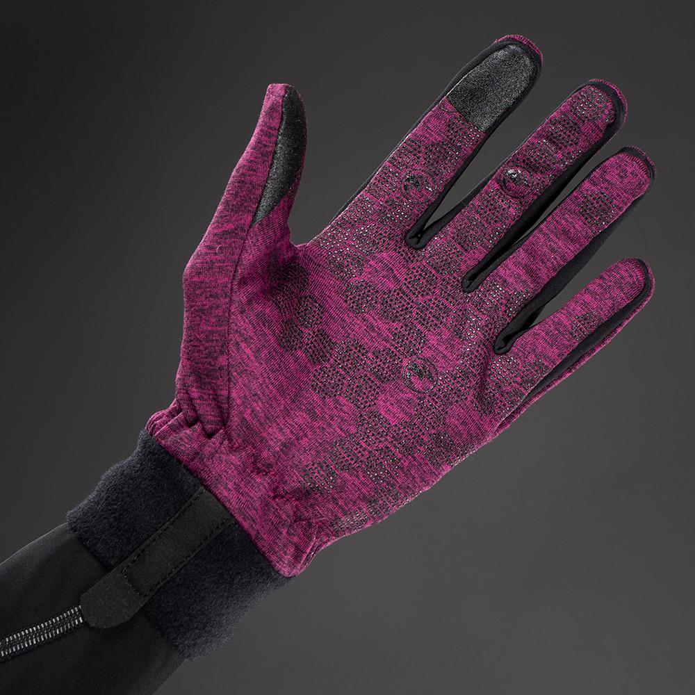 CHIBA Allround Light - Radhandschuhe, Polartec-Fleece, Touchfunktion, violett, Gr. L