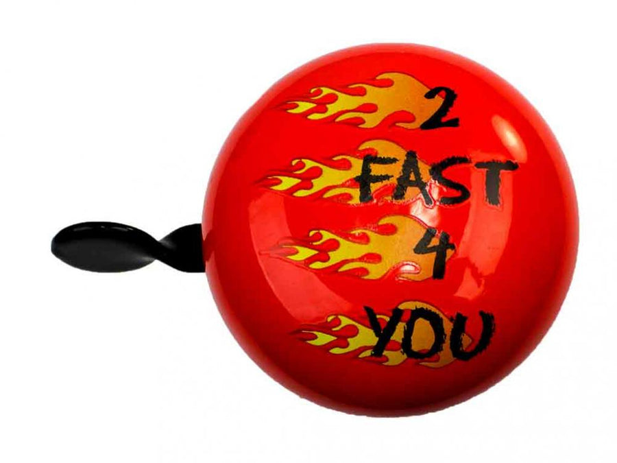 bbeBells Fahrradklingel \"2 FAST 4 YOU\"  60mm, für Lenker 1,72,5cm, auffälliges Design, langlebige Metallverschraubung, laut und stilvoll
