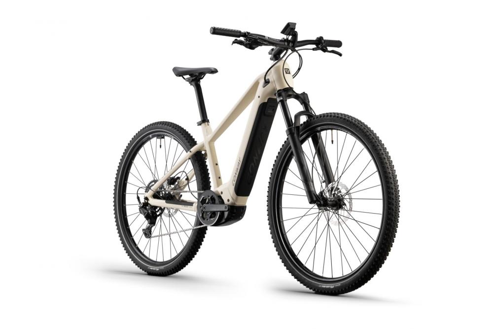 CONWAY Elektro-MTB Hardtail "Cairon S 1.0" (#1), Diamant, 27,5", ivory matt / black matt, 9-Gang SHIMANO "Cues", 41 cm / SnnDas Elektro-MTB Hardtail besteht aus einem Aluminiumrahmen. Die Federgabel bietet einen Gabelfederweg von 120 mm. Der Antrieb erfol