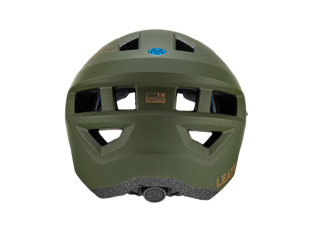 Leatt MTB All Mountain 1.0 Fahrradhelm in Tannengrün (Pine) Größe L, Rückansicht