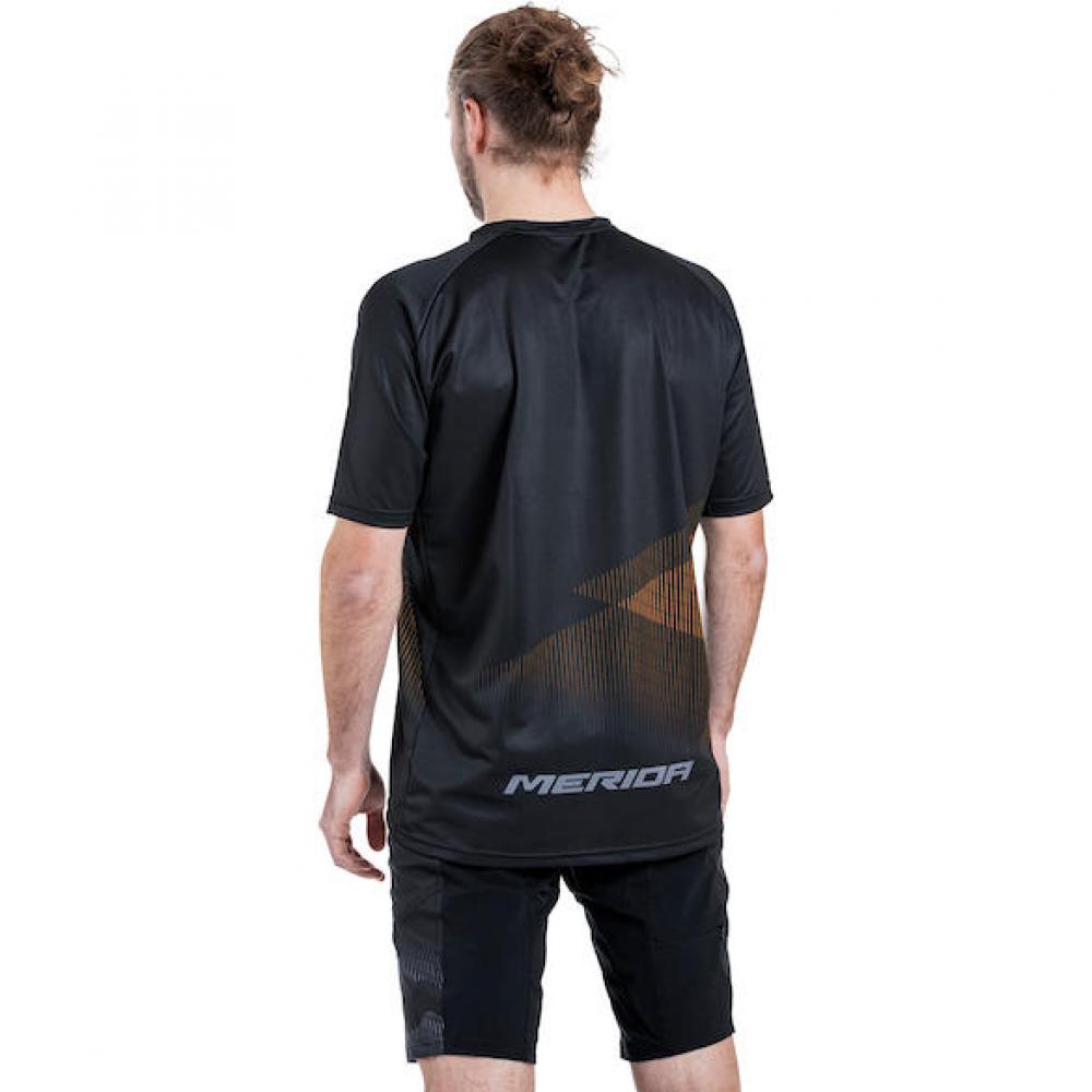Merida Trikot MTB STRIPE XS Schwarz/orange - robustes MTB-Trikot in moderner Ausführung