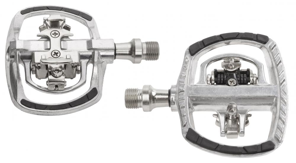 M-WAVE Drag-T1 Kombipedal - Aluminium, CrMo-Achse, SPD-kompatibel, 95x73 mm, inkl. Cleats