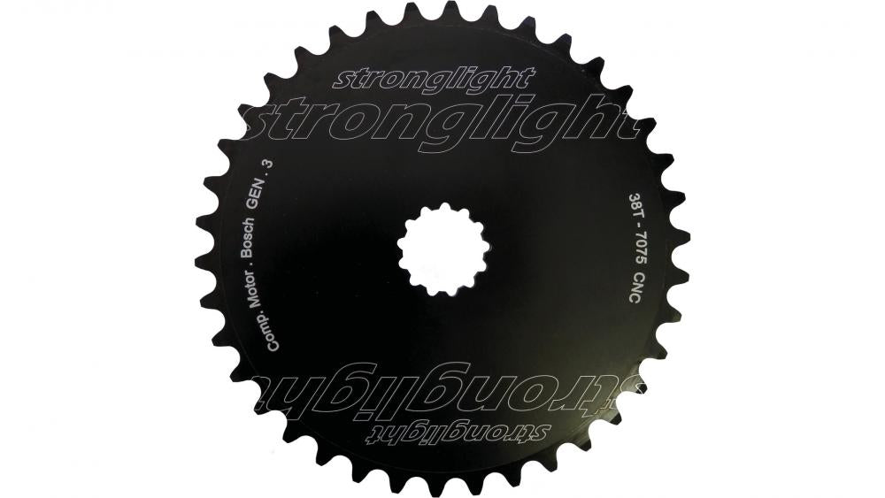 Stronglight Kettenblatt schwarz 38 Zähne für Bosch Gen. 3 E-Bike Motor Direktmontage.